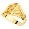18K SELLO ORO AMARILLO MACIZO CAMARON TALLADO 16X18 MM - Imagen 2