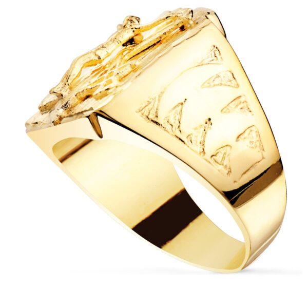 18K SELLO ORO AMARILLO MACIZO CON CRISTO DE LA LEGION. ANCHO CABEZA 21X17 MM - Imagen 2