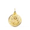 18K ESCAPULARIO ORO AMARILLO HELICE CALADO VIRGEN CARMEN Y CORAZON DE 20 MM - Imagen 3