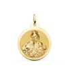 18K ESCAPULARIO ORO AMARILLO ORO AMARILLO BRILLO VIRGEN DEL CARMEN CORAZON JESUS 24 MM - Imagen 3