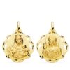 18K ESCAPULARIO ORO AMARILLO VIRGEN DEL CARMEN Y CORAZON DE JESUS PANDERETA CALADA 24 MM