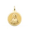18K ESCAPULARIO ORO AMARILLO VIRGEN DEL CARMEN Y CORAZON DE JESUS EN BRILLO 24 MM - Imagen 3