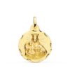 18K ESCAPULARIO ORO AMARILLO CORAZON DE JESUS Y VIRGEN DEL CARMEN TALLADO ORO AMARILLO 22 MM - Imagen 2