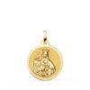 18K ESCAPULARIO ORO AMARILLO VIRGEN DEL CARMEN Y CORAZON DE JESUS EN BRILLO 18 MM - Imagen 2
