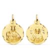 18K ESCAPULARIO ORO AMARILLO CORAZON DE JESUS Y VIRGEN DEL CARMEN TALLADO ORO AMARILLO 22 MM