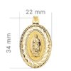 18K MEDALLA ORO AMARILLO VIRGEN GUADALUPE CERCO CALADO Y TALLADO. 34 X 22 MM - Imagen 2
