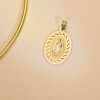 18K MEDALLA ORO AMARILLO VIRGEN GUADALUPE CERCO CALADO Y TALLADO. 34 X 22 MM - Imagen 3