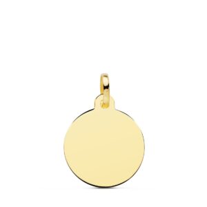 9K DISCO ORO AMARILLO LISO EN BRILLO 16 MM