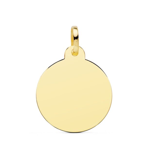 18K PLACA CHAPA ORO AMARILLO DISCO LISO BRILLO 24 MM