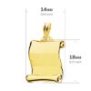 18K PLACA CHAPA COLGANTE PERGAMINO ORO AMARILLO BRILLO BANDA MATE 18X14 MM - Imagen 2