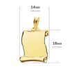 18K PLACA CHAPA COLGANTE PERGAMINO ORO AMARILLO LISO BRILLO 18X14 MM - Imagen 2