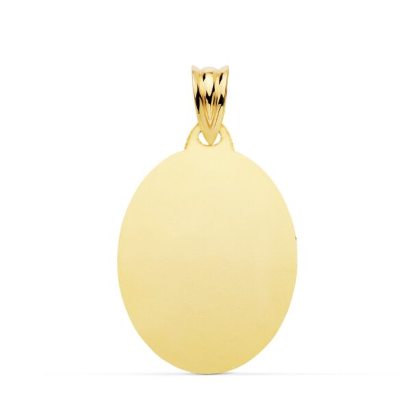 18K PLACA CHAPA OVAL ORO AMARILLO BRILLO 23X18 MM