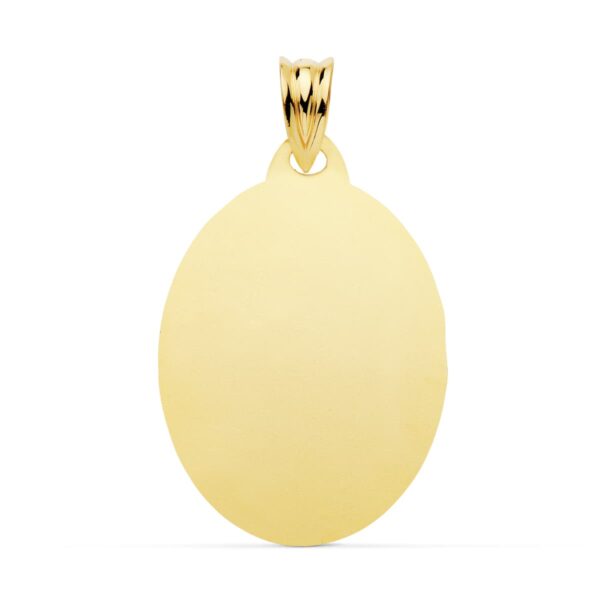 9K PLACA CHAPA OVAL ORO AMARILLO BRILLO 26X20 MM