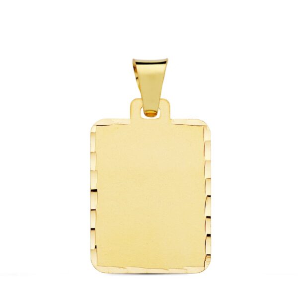 18K PLACA CHAPA ORO AMARILLO MATE TALLADA 24X19 MM