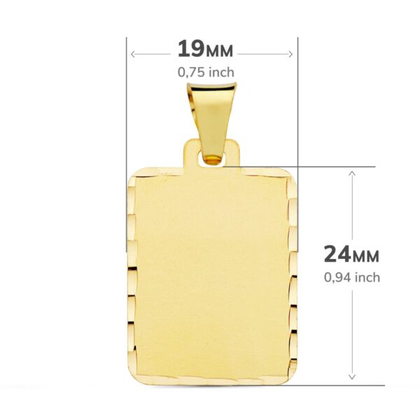 18K PLACA CHAPA ORO AMARILLO MATE TALLADA 24X19 MM - Imagen 2