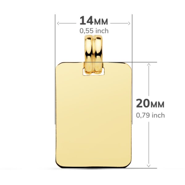 18K PLACA CHAPA LISA ORO AMARILLO EN BRILLO LIGERA. MEDIDA: 20X14 MM - Imagen 2