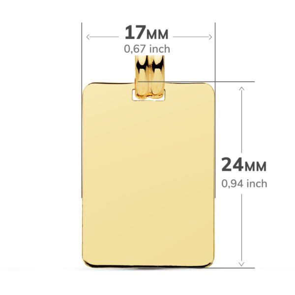 18K PLACA CHAPA ORO AMARILLO LISA EN BRILLO 24X17 MM - Imagen 2