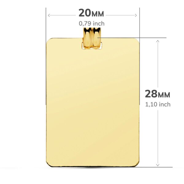 18K PLACA CHAPA ORO AMARILLO BRILLO LISA 28X20 MM - Imagen 2