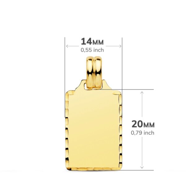 9K PLACA CHAPA LISA ALTO BRILLO ORO AMARILLO TALLADA 20X14 MM - Imagen 2