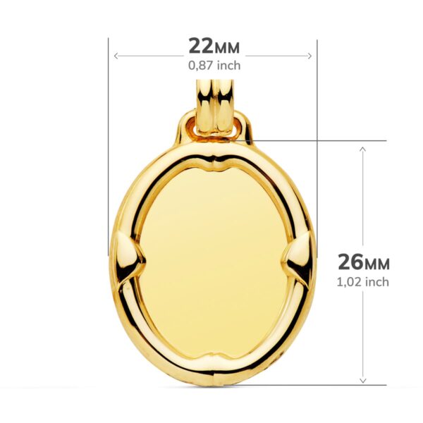 9K PLACA CHAPA ORO AMARILLO OVAL 26X22 MM - Imagen 2