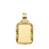 18K PLACA CHAPA ORO AMARILLO BRILLO CON BORDE 19X15 MM
