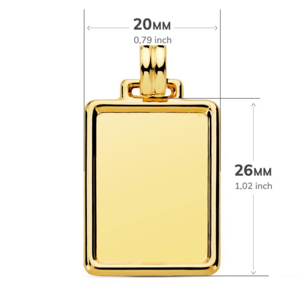 18K PLACA CHAPA LISA ORO AMARILLO 29X20 MM - Imagen 2