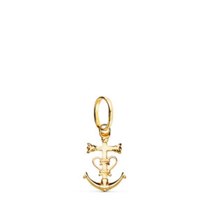 18K COLGANTE CRUZ DE LA CAMARGA ORO AMARILLO. 16 X 10 MM