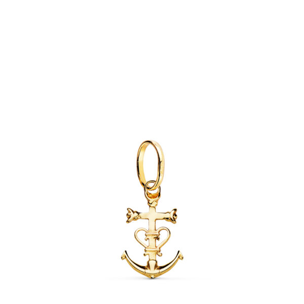18K COLGANTE CRUZ DE LA CAMARGA ORO AMARILLO. 16 X 10 MM