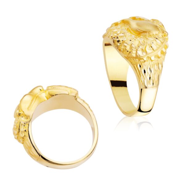 18K SELLO ORO AMARILLO MACIZO DRAGON TALLADO ANCHO 20 MM - Imagen 2