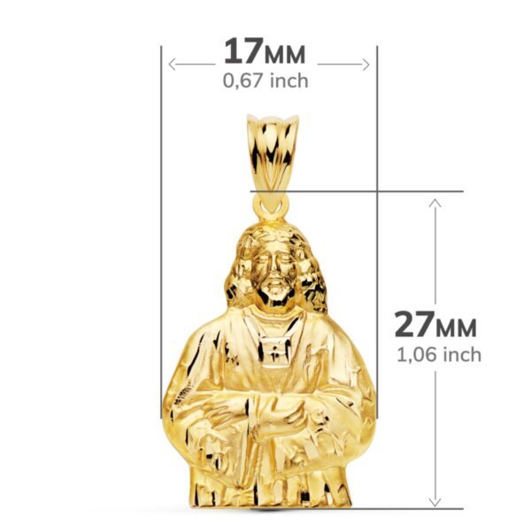 18K COLGANTE ORO AMARILLO CRISTO MEDINACELI SILUETA. 27 X 17 MM - Imagen 2