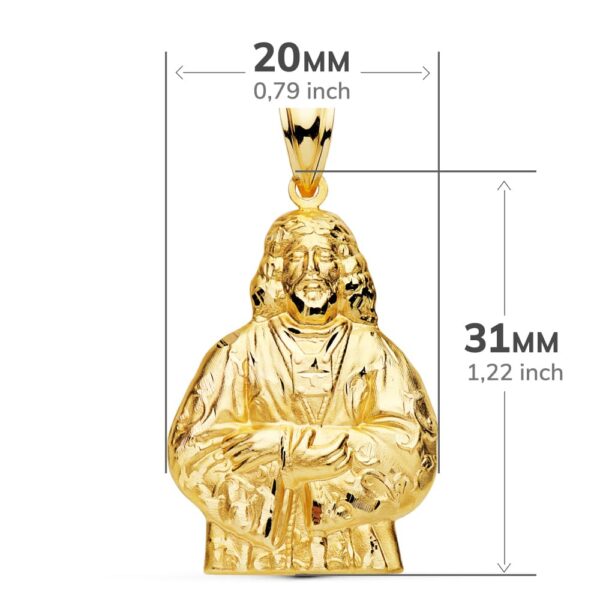18K COLGANTE MEDALLA SILUETA CRISTO MEDINACELLI ORO AMARILLO 31X20 MM - Imagen 2