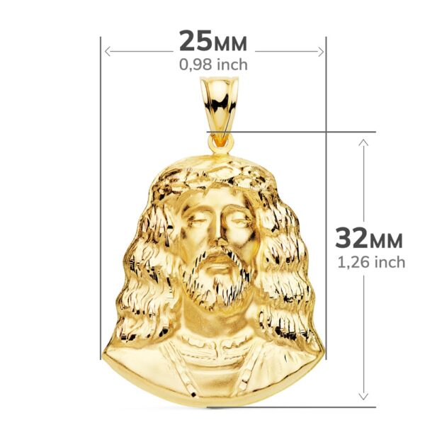 18K COLGANTE ROSTRO CRISTO DE MEDINACELI ORO AMARILLO. 32 X 25 MM - Imagen 2
