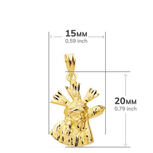 18K COLGANTE CRISTO DEL GRAN PODER ORO AMARILLO SILUETA 20X15 MM - Imagen 2