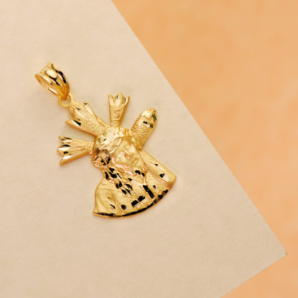 18K COLGANTE CRISTO GRAN PODER SILUETA ORO AMARILLO 24X20 MM - Imagen 3