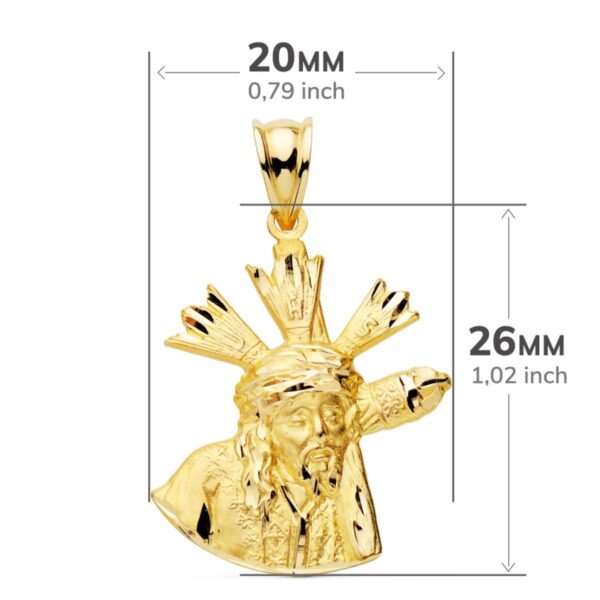 18K COLGANTE CRISTO GRAN PODER SILUETA ORO AMARILLO 24X20 MM - Imagen 2