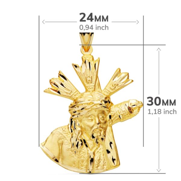 18K CRISTO GRAN PODER SILUETA ORO AMARILLO 28X24 MM - Imagen 2