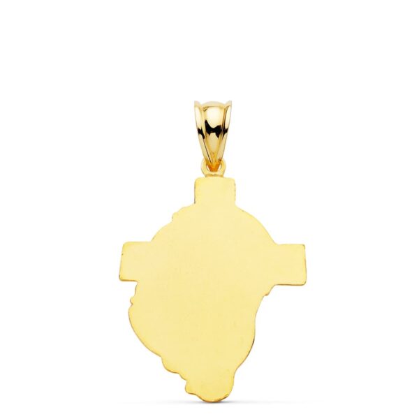 18K COLGANTE ORO AMARILLO CABEZA DE CRISTO CRUZ 31X21 MM - Imagen 2