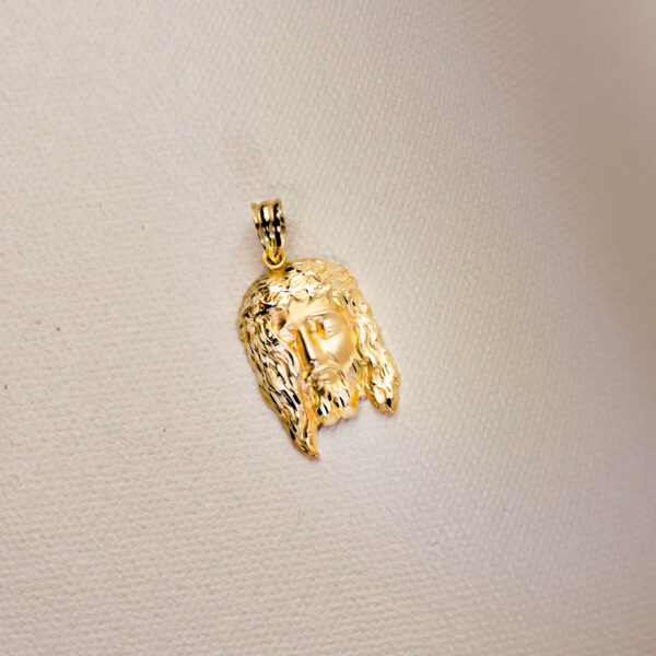 18K COLGANTE COLGANTE ORO AMARILLO CABEZA DE CRISTO 26X16 MM - Imagen 3