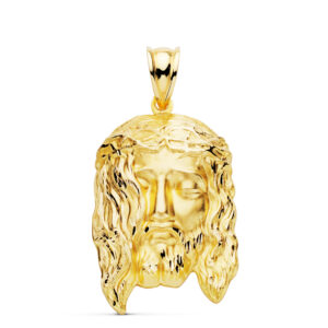 18K COLGANTE ORO AMARILLO CABEZA DE CRISTO ESTAMPADO. 30X19 MM