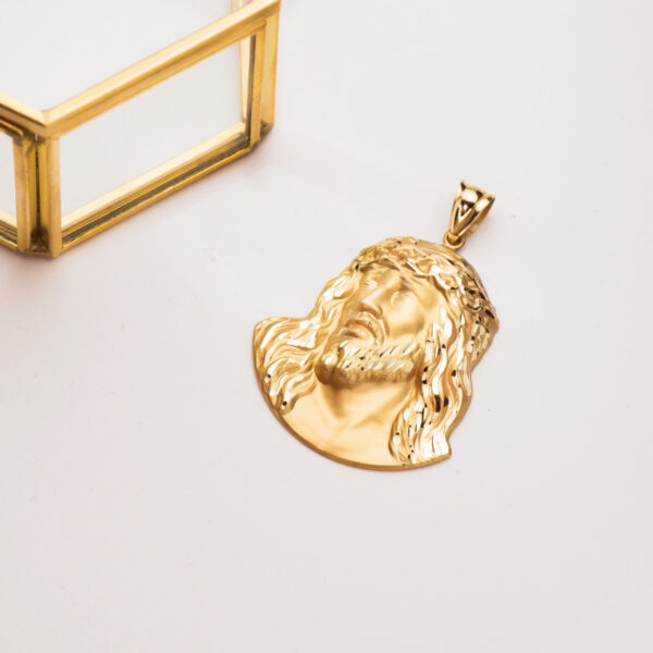 18K CRISTO SANTO ROSTRO ORO AMARILLO 42X35 MM - Imagen 3