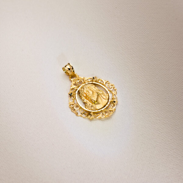 18K COLGANTE CRISTO ORO AMARILLO ESTAMPADO CERCO. 32X29 MM - Imagen 3
