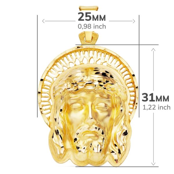 18K COLGANTE ORO AMARILLO CABEZA DE CRISTO ORLA 35X25 MM - Imagen 2