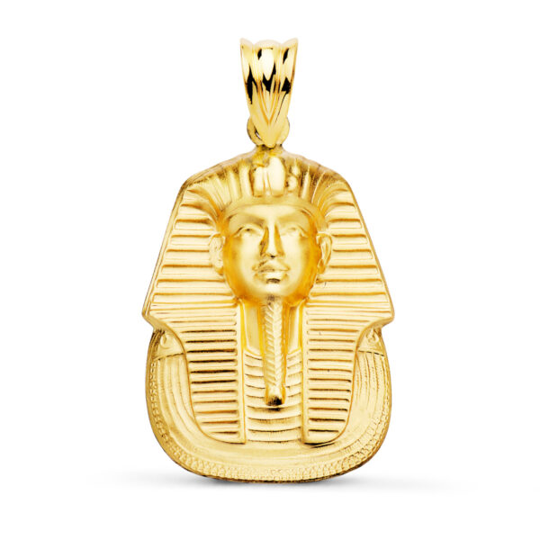 18K COLGANTE ORO AMARILLO TUTANKAMON MATIZADO. 30X22 MM