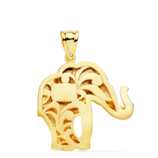 18K COLGANTE ELEFANTE SILUETA ORO AMARILLO 32X30 MM - Imagen 2