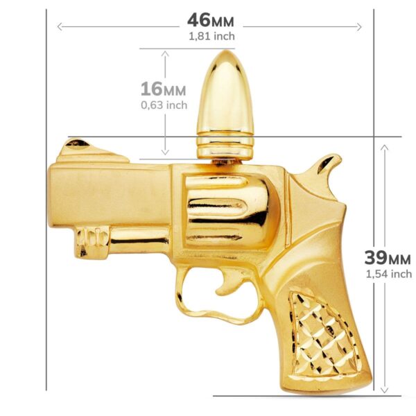 18K COLGANTE PISTOLA ORO AMARILLO 46X39 MM - Imagen 3