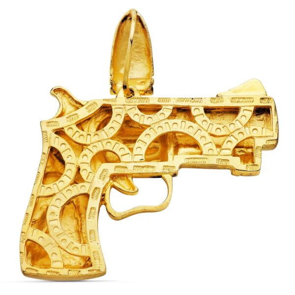18K COLGANTE PISTOLA ORO AMARILLO 55X42 MM - Imagen 2