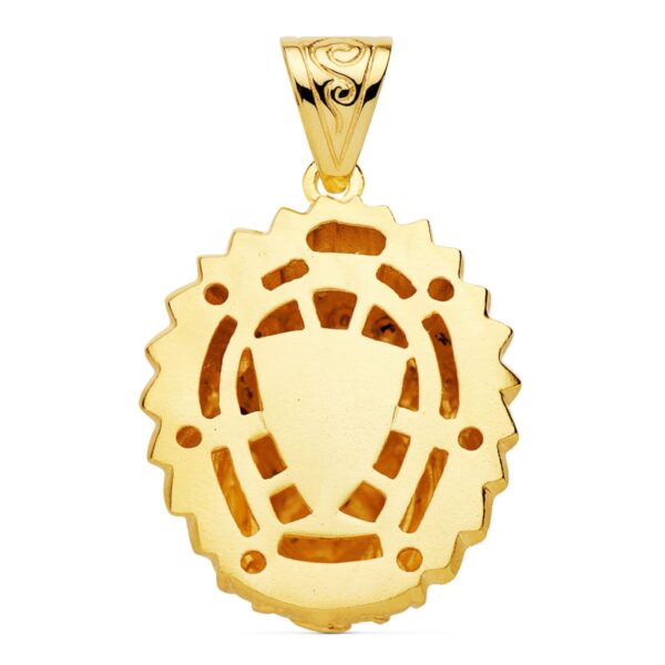 18K COLGANTE COLGANTE INDIO AMERICANO ORO AMARILLO. 33 X 28 MM - Imagen 2