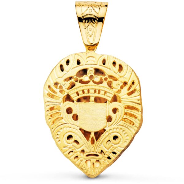 18K COLGANTE LEON GIGANTE TALLADO ORO AMARILLO 66X56 MM - Imagen 2