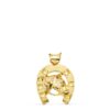 18K COLGANTE ORO AMARILLO HERRADURA CON CABALLO 29X27 MM