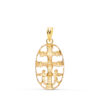 18K CRUZ DE CARAVACA ORO AMARILLO CERCO OVAL TALLADO 25 X 13 MM - Imagen 2